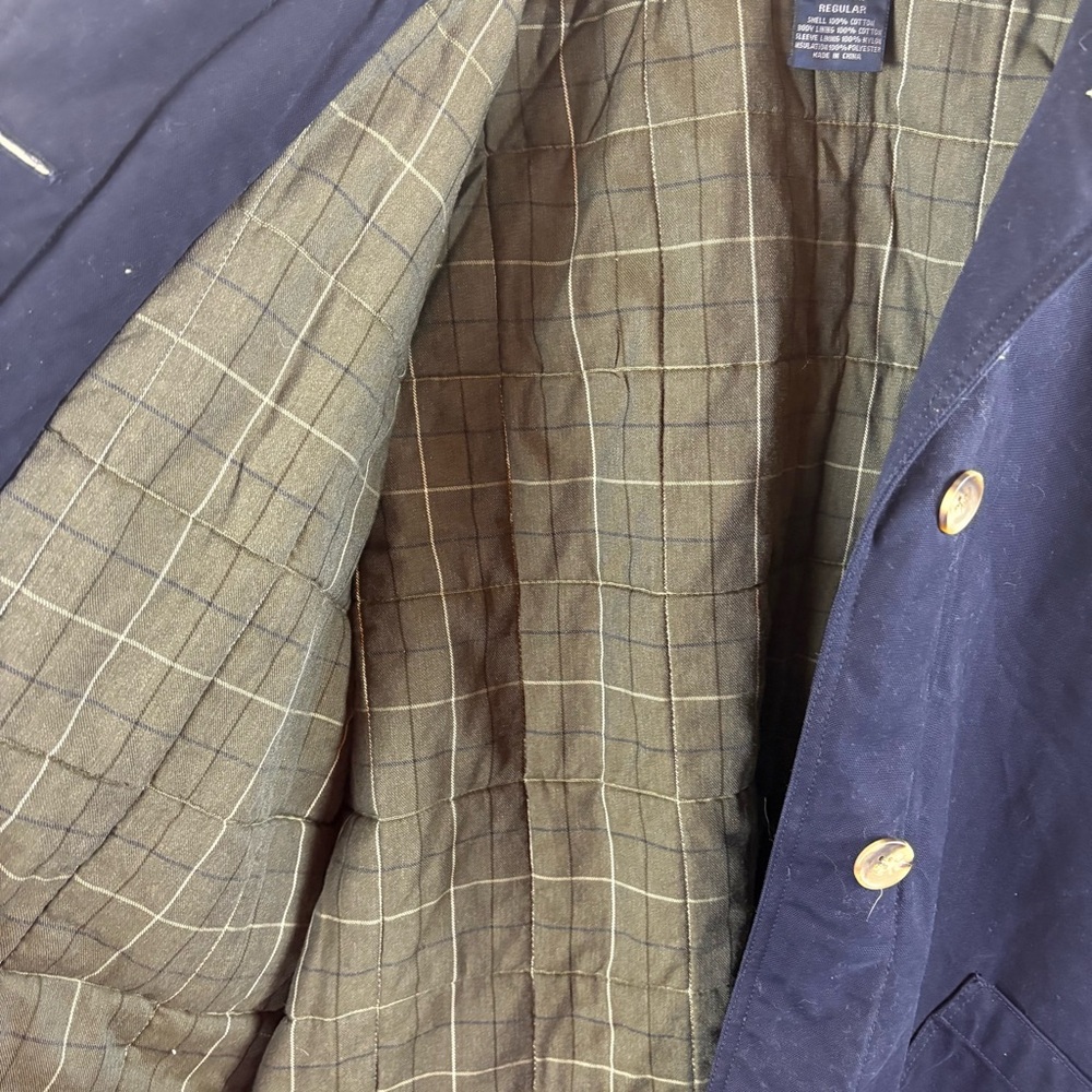Lands End Women's Navy Blue Chore Barn Coat Corduroy Size 1X 16W 18W Thermolite - Picture 9 of 13